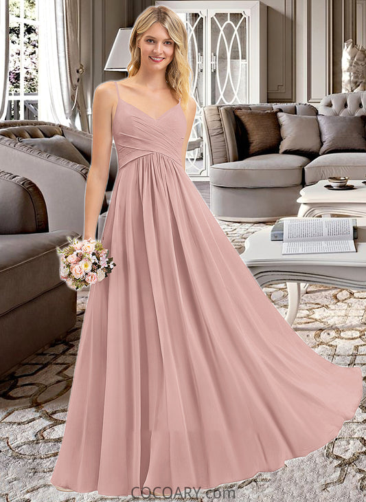 Pancy A-LineV-neckFloor-LengthChiffonBridesmaidDressWithRuffle#251358 DA8P0012849