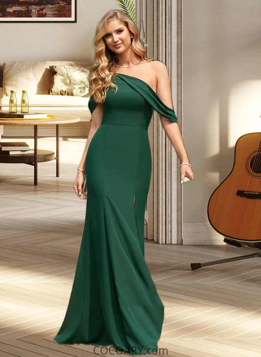 Adalynn Trumpet/Mermaid One-Shoulder Floor-Length Bridesmaid Dress With Split Front DA8P0012921