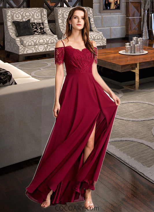 Evangeline A-Line V-neck Floor-Length Bridesmaid Dress DA8P0013000