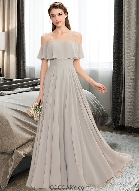 Mckinley A-Line Off-the-Shoulder Floor-Length Chiffon Bridesmaid Dress DA8P0013202