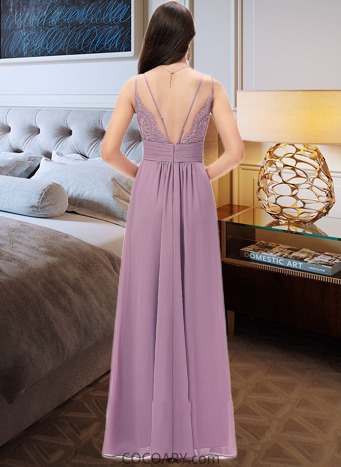 Sarai A-Line Sweetheart Floor-Length Chiffon Bridesmaid Dress DA8P0013225