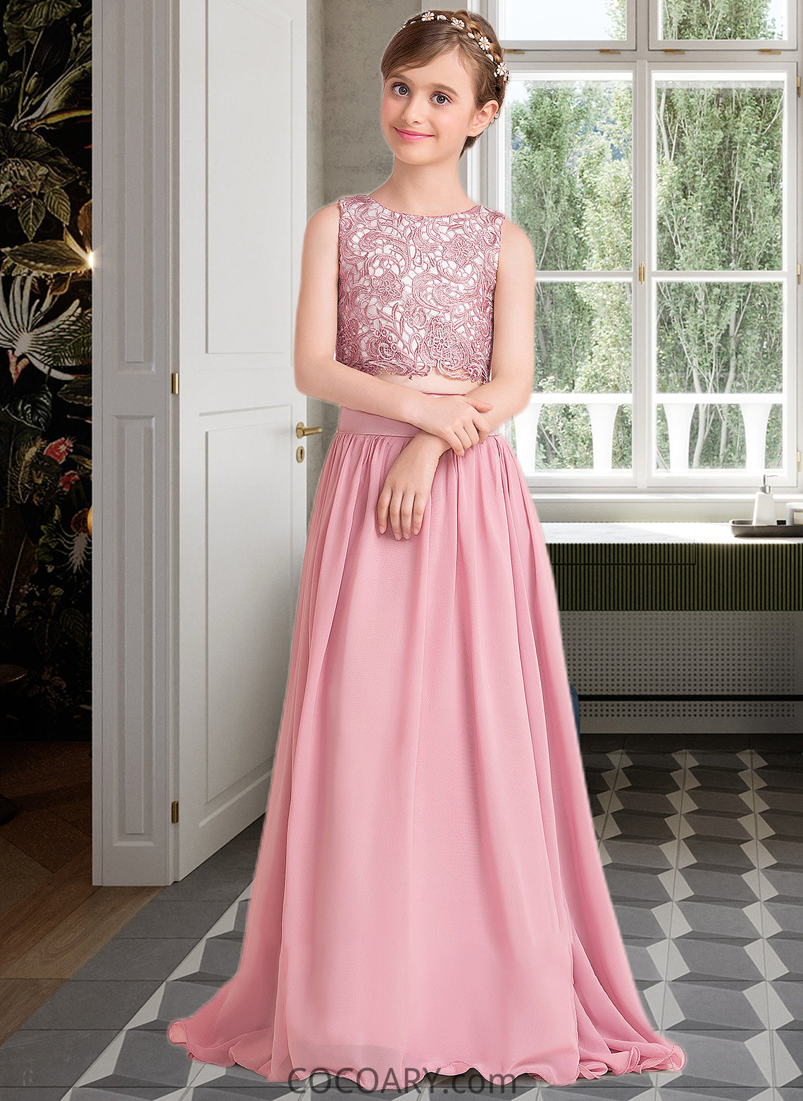 Jadyn A-LineScoopNeckFloor-LengthChiffonJuniorBridesmaidDress#130498 DA8P0013424