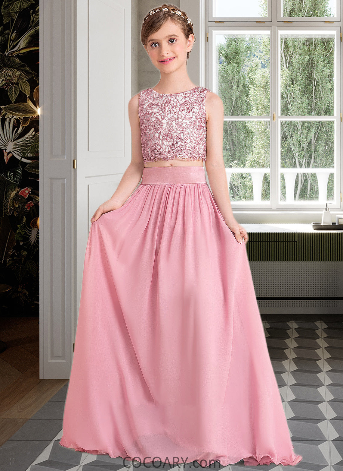 Jadyn A-LineScoopNeckFloor-LengthChiffonJuniorBridesmaidDress#130498 DA8P0013424