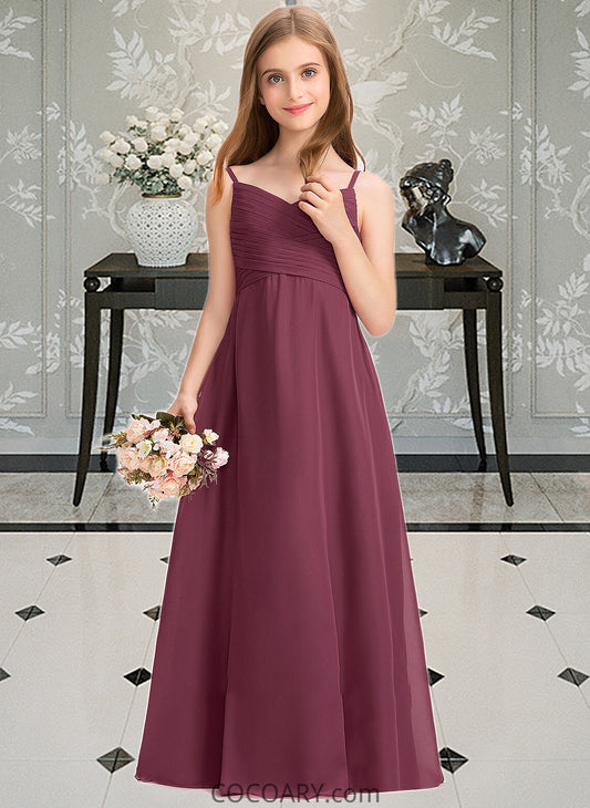 Esperanza A-Line Sweetheart Floor-Length Chiffon Junior Bridesmaid Dress With Ruffle DA8P0013470