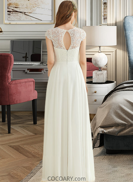 Bailey A-Line Floor-Length Chiffon Lace Wedding Dress DA8P0013687