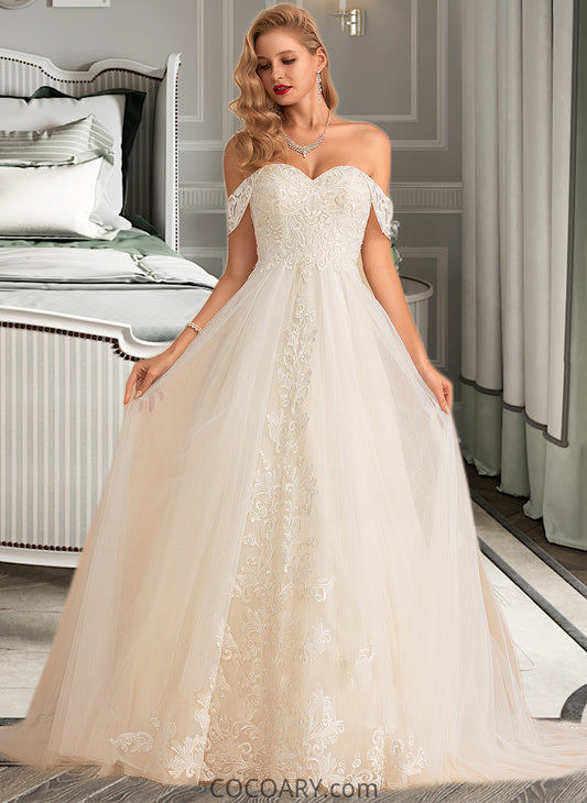 Gemma Ball-Gown/Princess Chapel Train Tulle Lace Wedding Dress With Sequins DA8P0013726