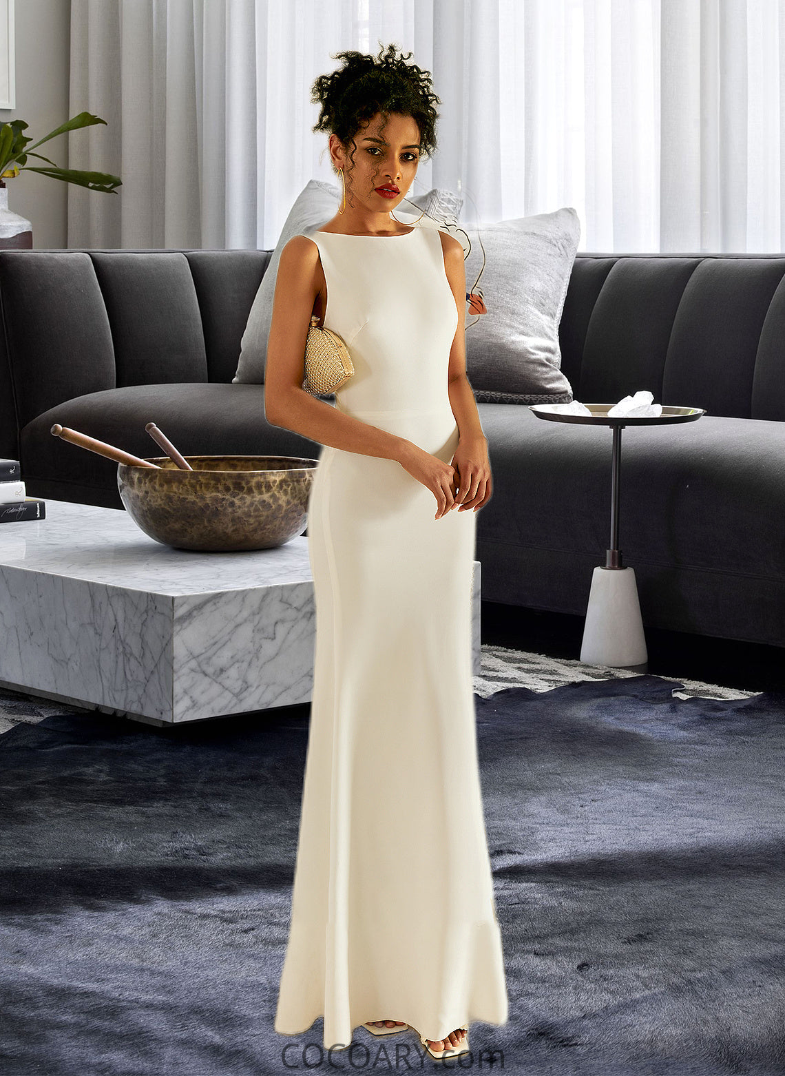 Anya Trumpet/Mermaid Scoop Neck Floor-Length Wedding Dress DA8P0013727