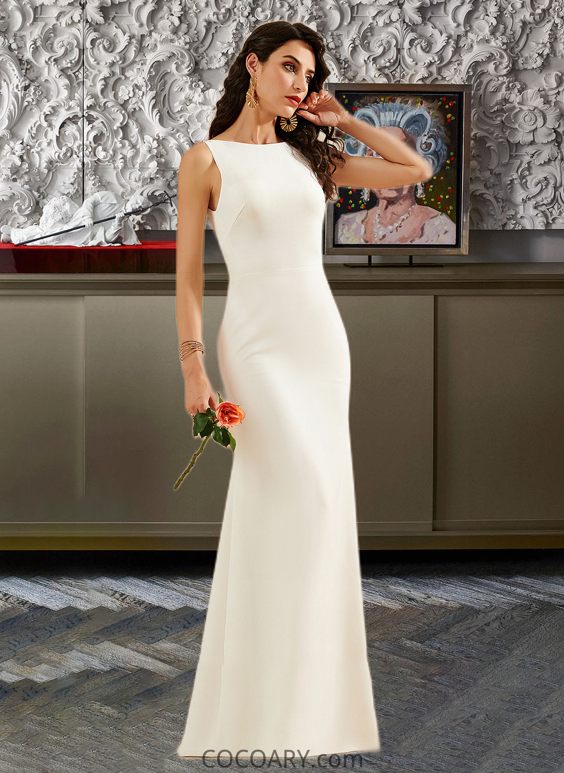 Riya Trumpet/Mermaid Floor-Length Wedding Dress DA8P0013762