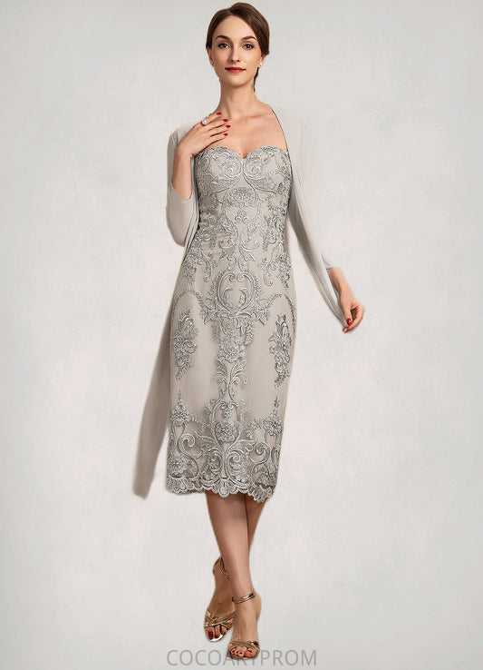 Addison Sheath/Column Sweetheart Knee-Length Lace Mother of the Bride Dress DA8126P0014634