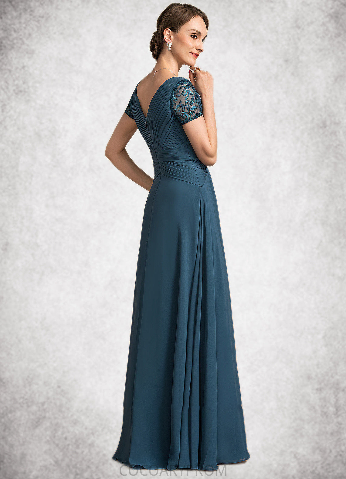 Camryn A-Line V-neck Floor-Length Chiffon Mother of the Bride Dress With Lace DA8126P0014713