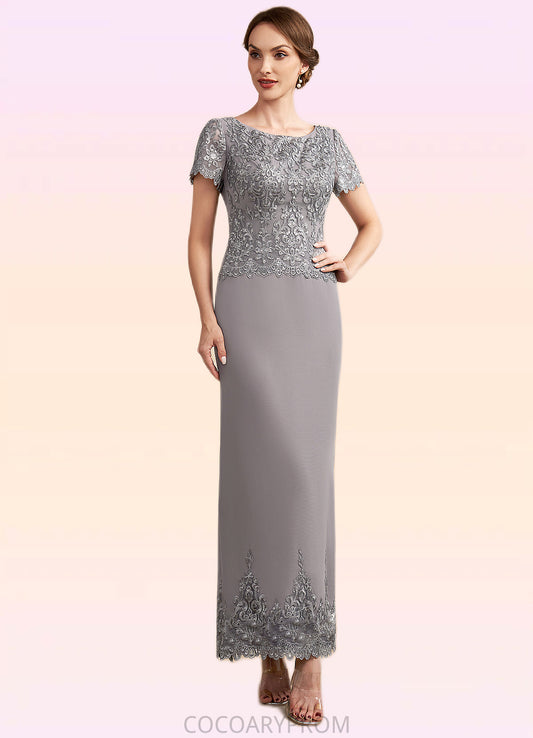 Gabriella Sheath/Column Scoop Neck Ankle-Length Chiffon Lace Mother of the Bride Dress With Sequins DA8126P0014922