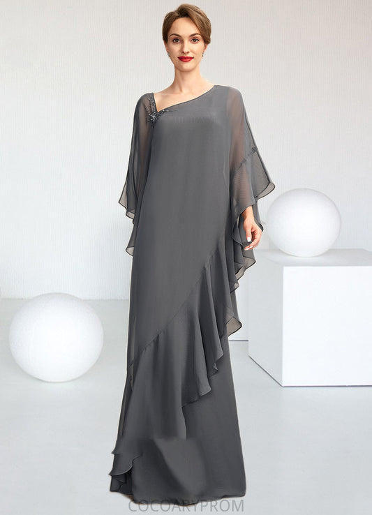 Val Sheath/Column One-Shoulder Floor-Length Chiffon Mother of the Bride Dress DA8126P0014995