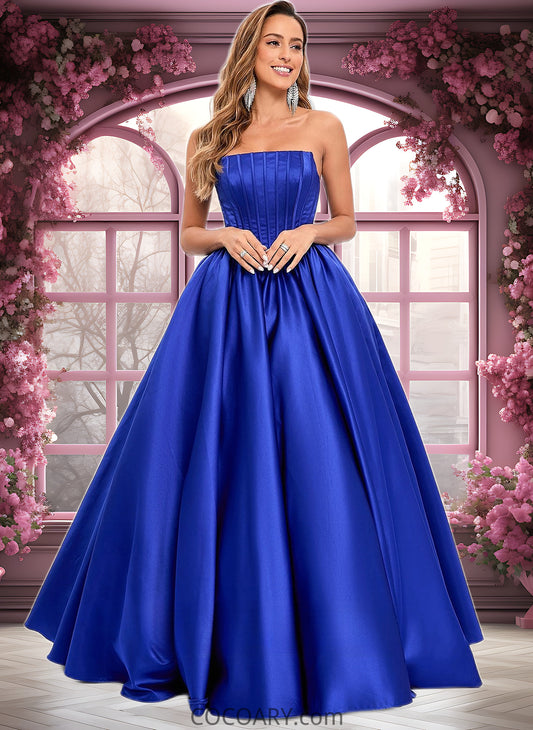 Anne Ball-Gown/Princess Straight Floor-Length Satin Prom Dresses DA8P0025831