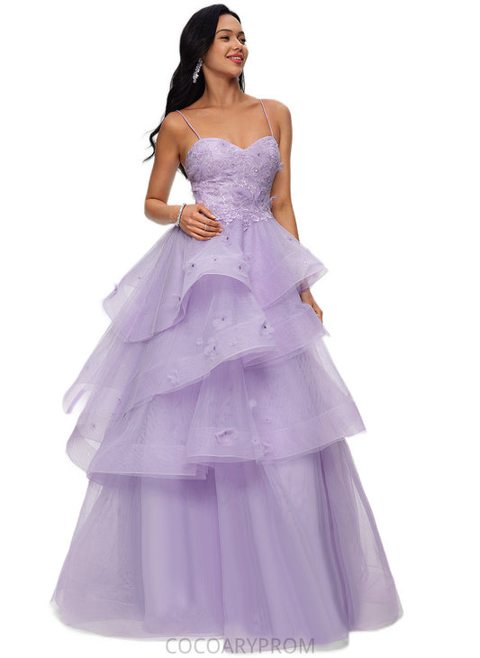 Joanna Ball-Gown/Princess Sweetheart Floor-Length Tulle Prom Dresses With Beading Sequins DA8P0022204