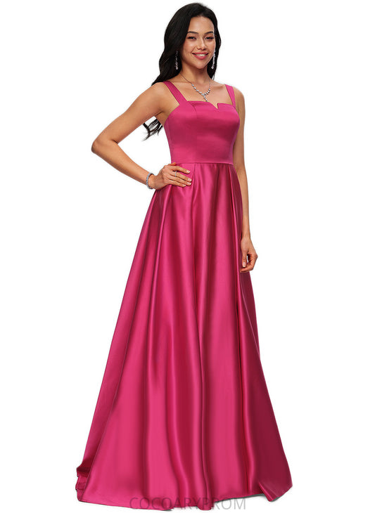 Anastasia Ball-Gown/Princess V-Neck Sweep Train Satin Prom Dresses DA8P0022215