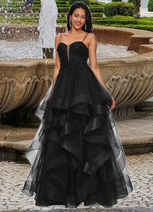 Jemima Ball-Gown/Princess Sweetheart Floor-Length Tulle Prom Dresses With Appliques Lace Sequins DA8P0022220