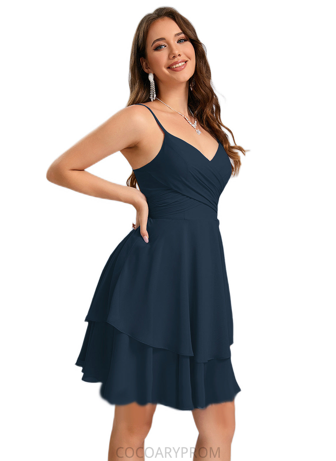 Gretchen V-Neck A-line Chiffon Dresses DA8P0022370