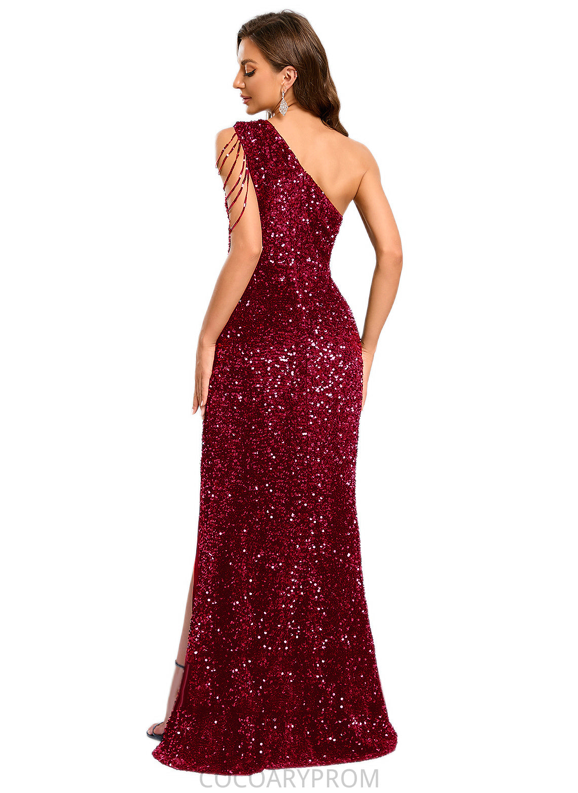 Perla Sequins One Shoulder Sheath/Column Sequin Dresses DA8P0022390