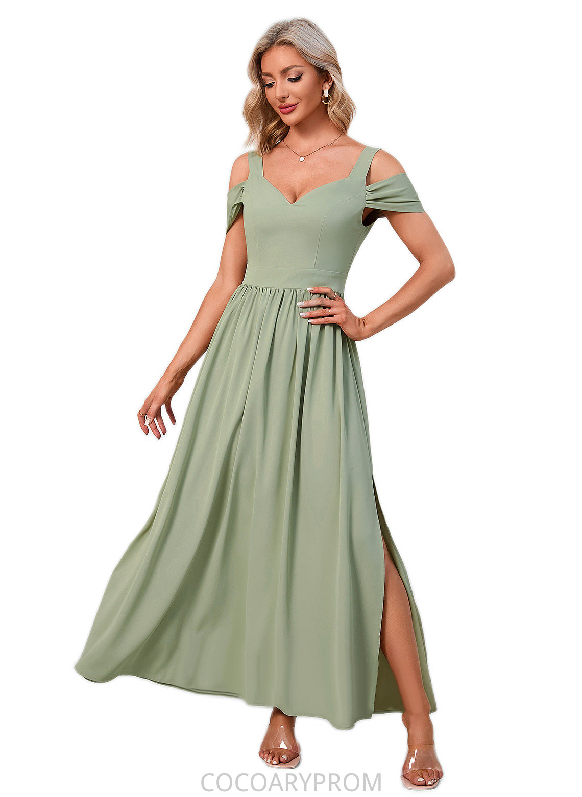 Abril Ruffle Sweetheart Elegant A-line Polyester Maxi Dresses DA8P0022426