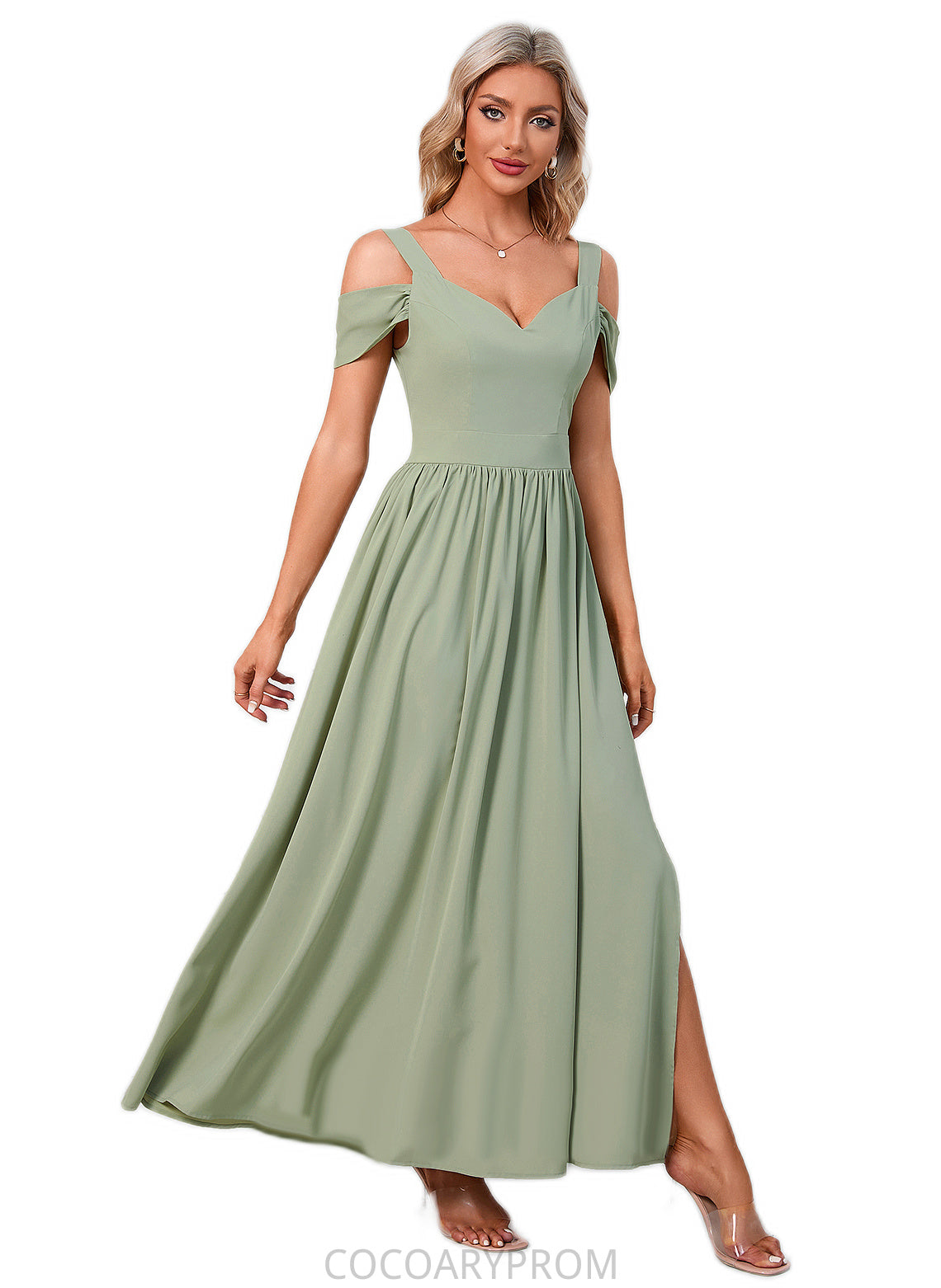 Abril Ruffle Sweetheart Elegant A-line Polyester Maxi Dresses DA8P0022426