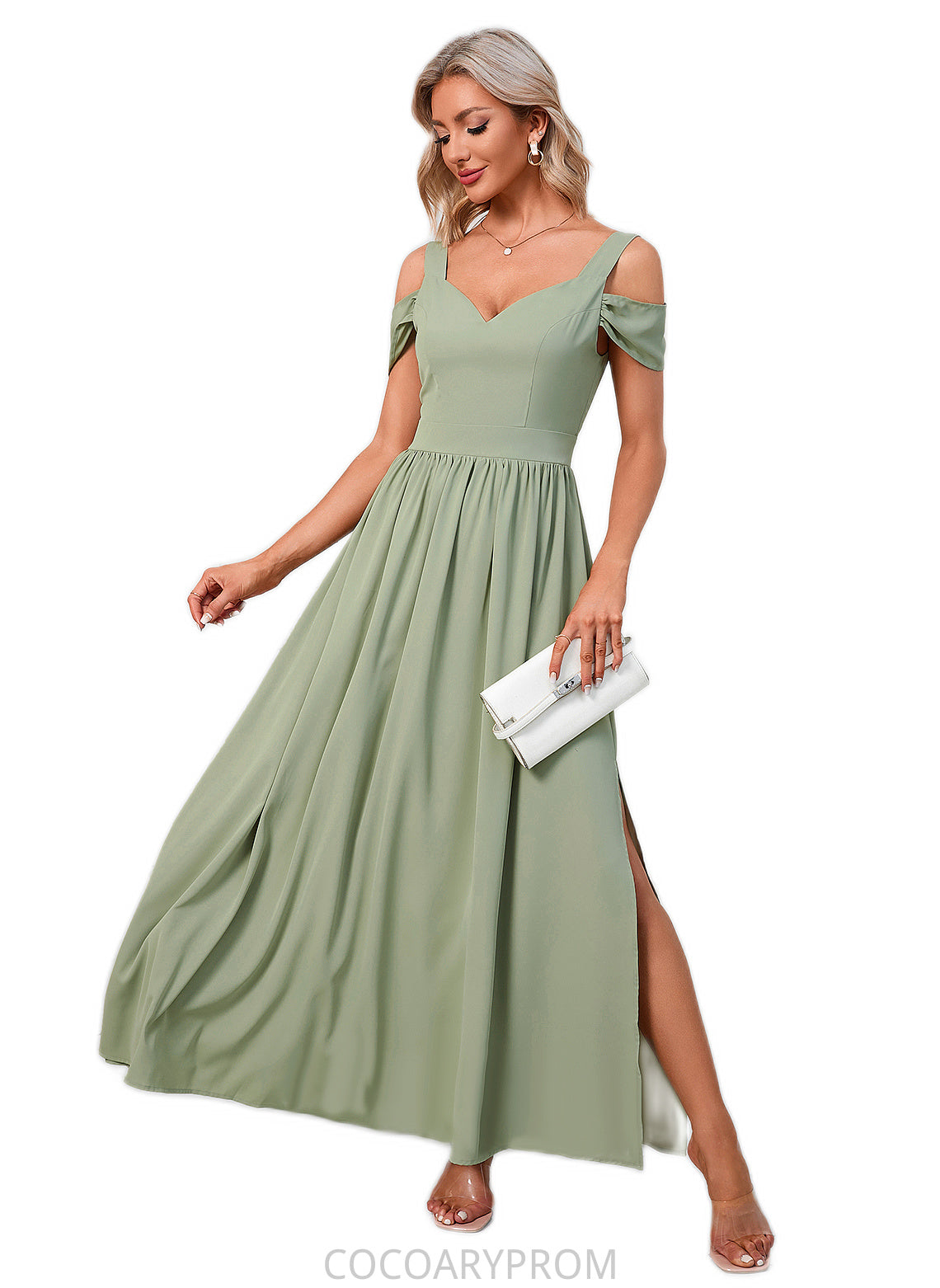 Abril Ruffle Sweetheart Elegant A-line Polyester Maxi Dresses DA8P0022426