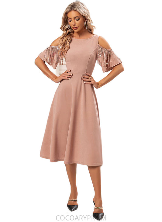 Quinn Sequins Scoop Elegant A-line Polyester Midi Dresses DA8P0022473