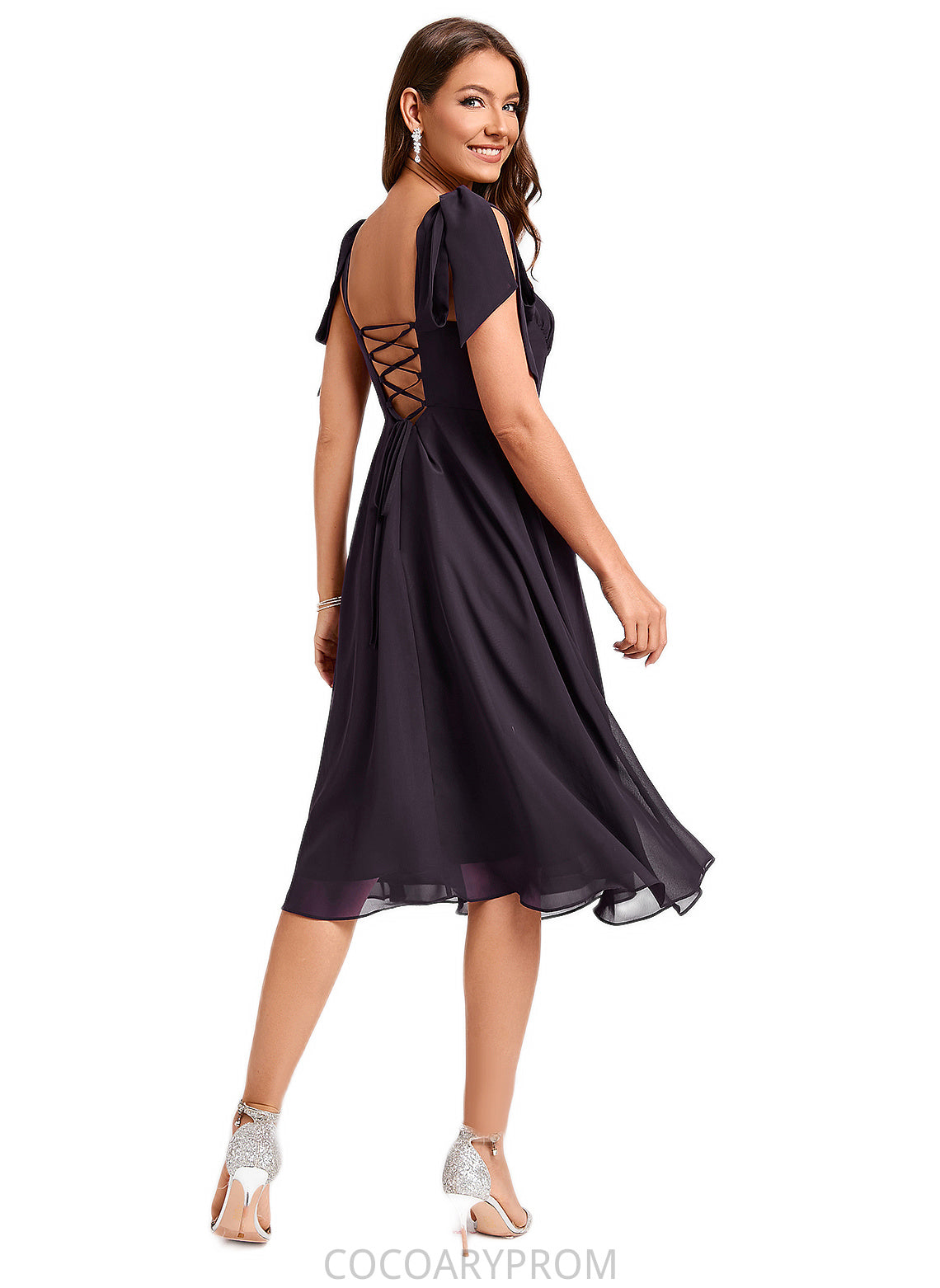 Emily A-line Sweetheart Knee-Length Chiffon Cocktail Dress DA8P0022500