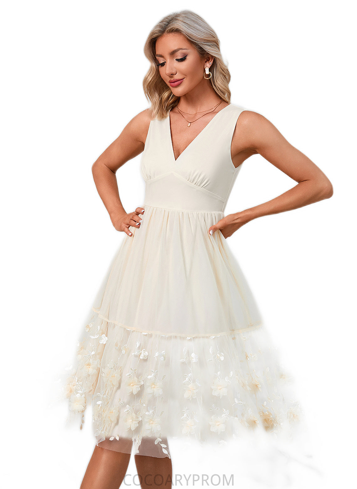 Kasey V-Neck Elegant A-line Tulle Dresses DA8P0022511