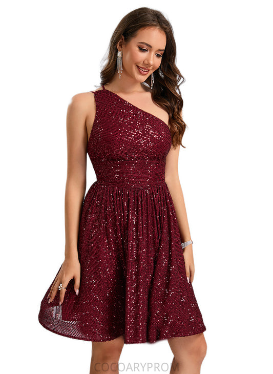 Emelia Sequins One Shoulder A-line Sequin Dresses DA8P0022545