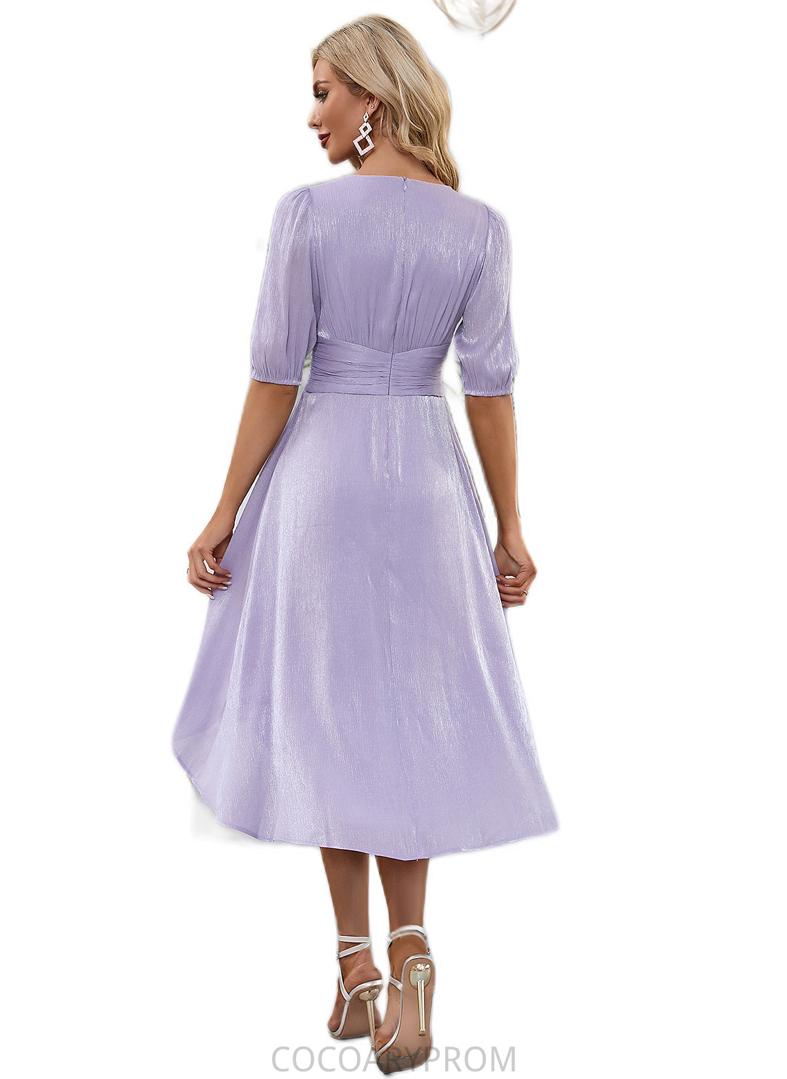 Raelynn V-Neck Elegant A-line Polyester Midi Dresses DA8P0022550