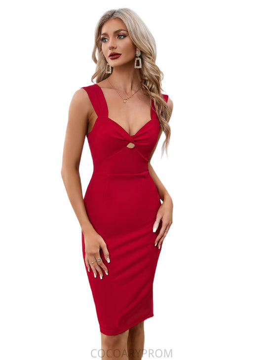 Rylie Bow Sweetheart Elegant Bodycon Polyester Midi Dresses DA8P0022553