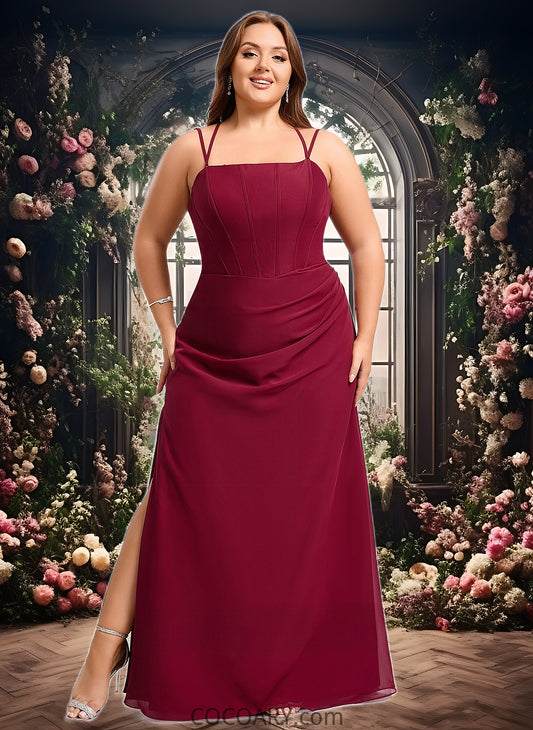 Aleah Trumpet/Mermaid Square Floor-Length Chiffon Bridesmaid Dress DA8P0025826