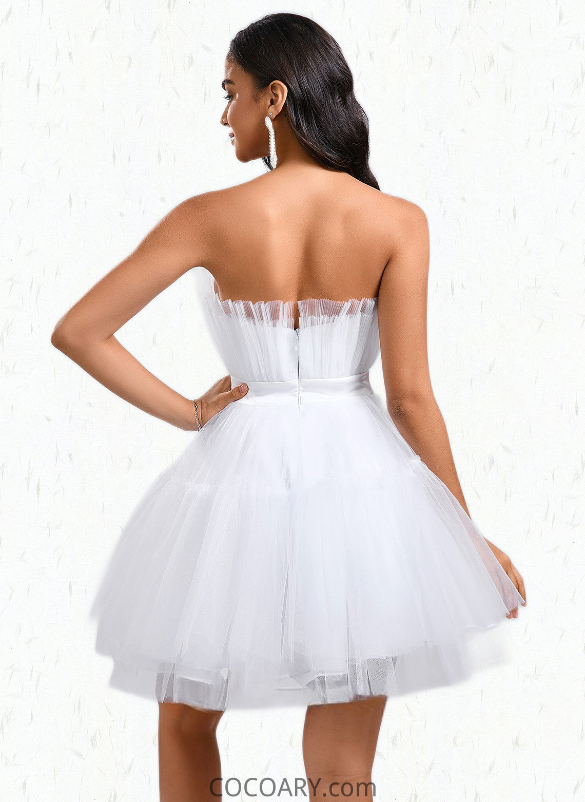 Shaylee Ball-Gown/Princess Asymmetrical Short Tulle Homecoming Dress With Bow DA8P0025709