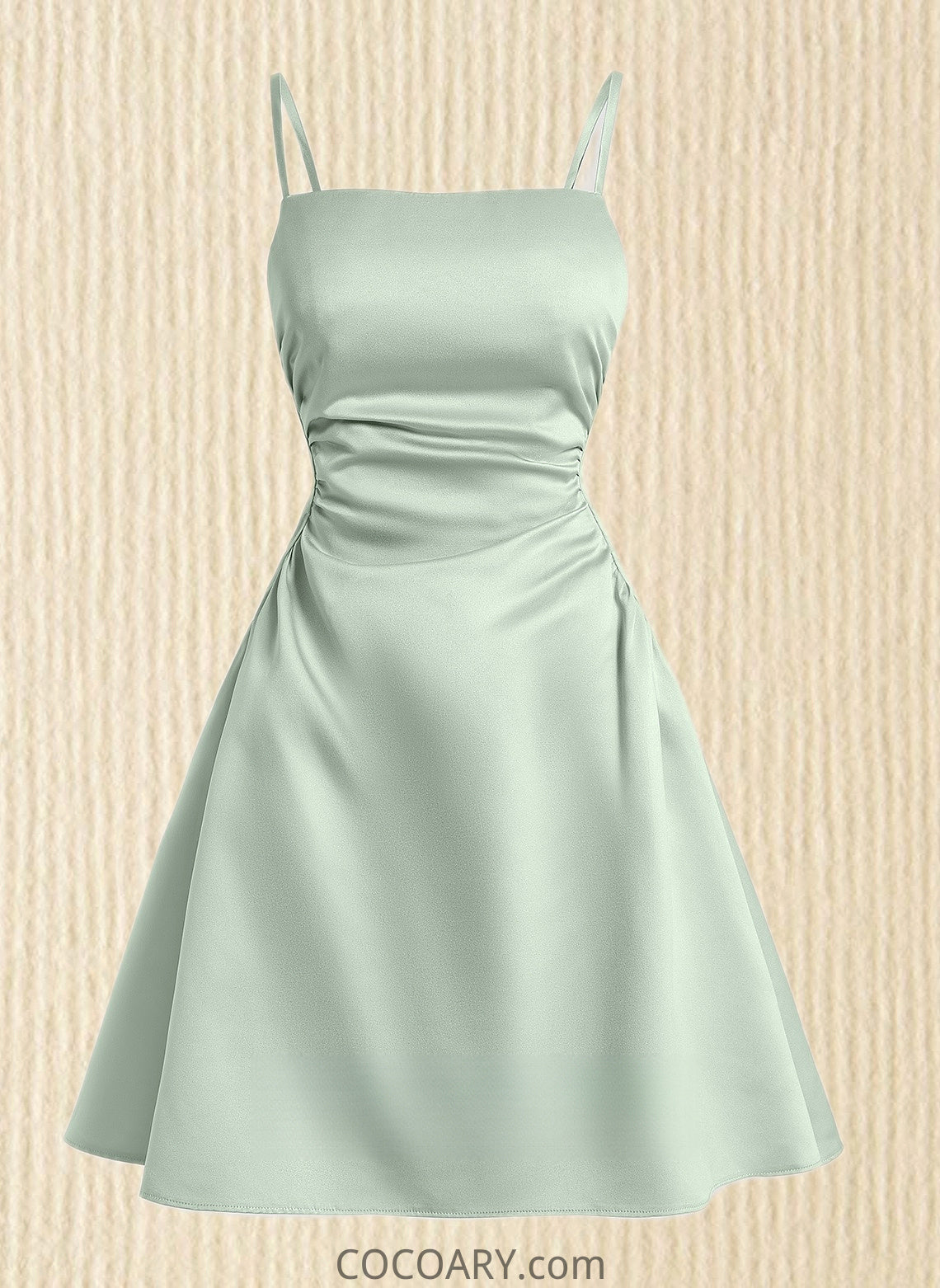 Jenna A-line Straight Short Satin Homecoming Dress DA8P0025643