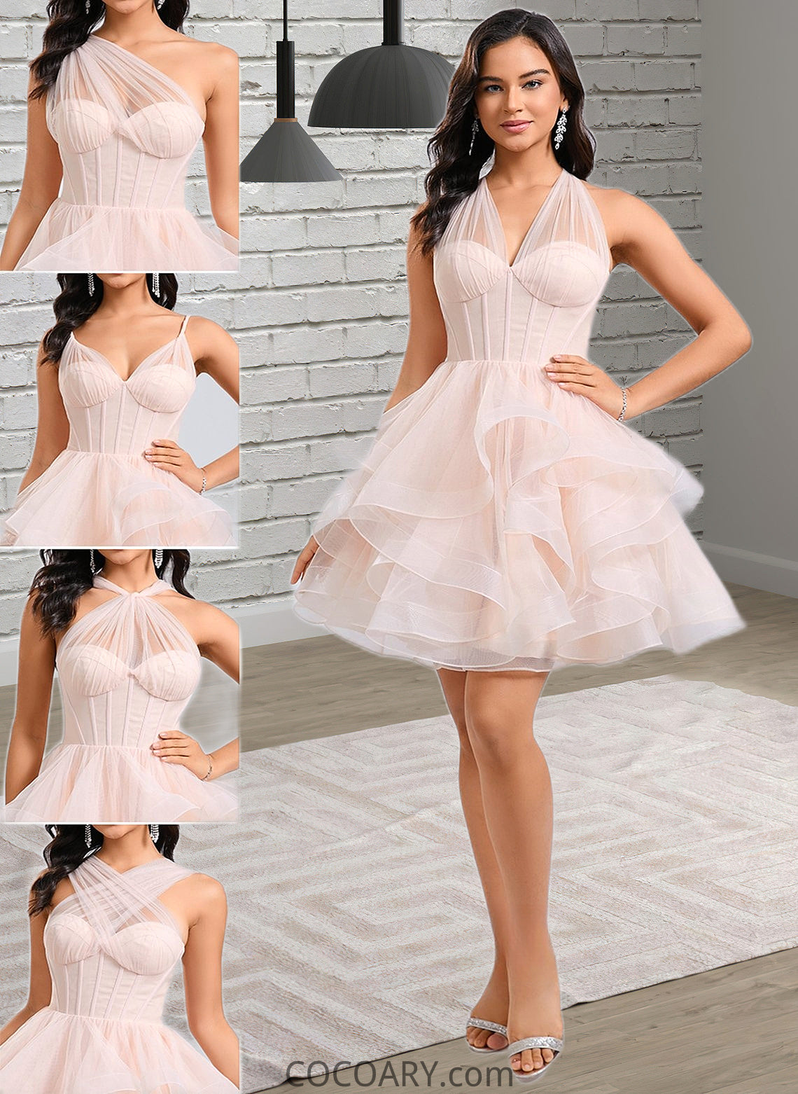 Mckenzie Ball-Gown/Princess Sweetheart Short Tulle Homecoming Dress DA8P0025667