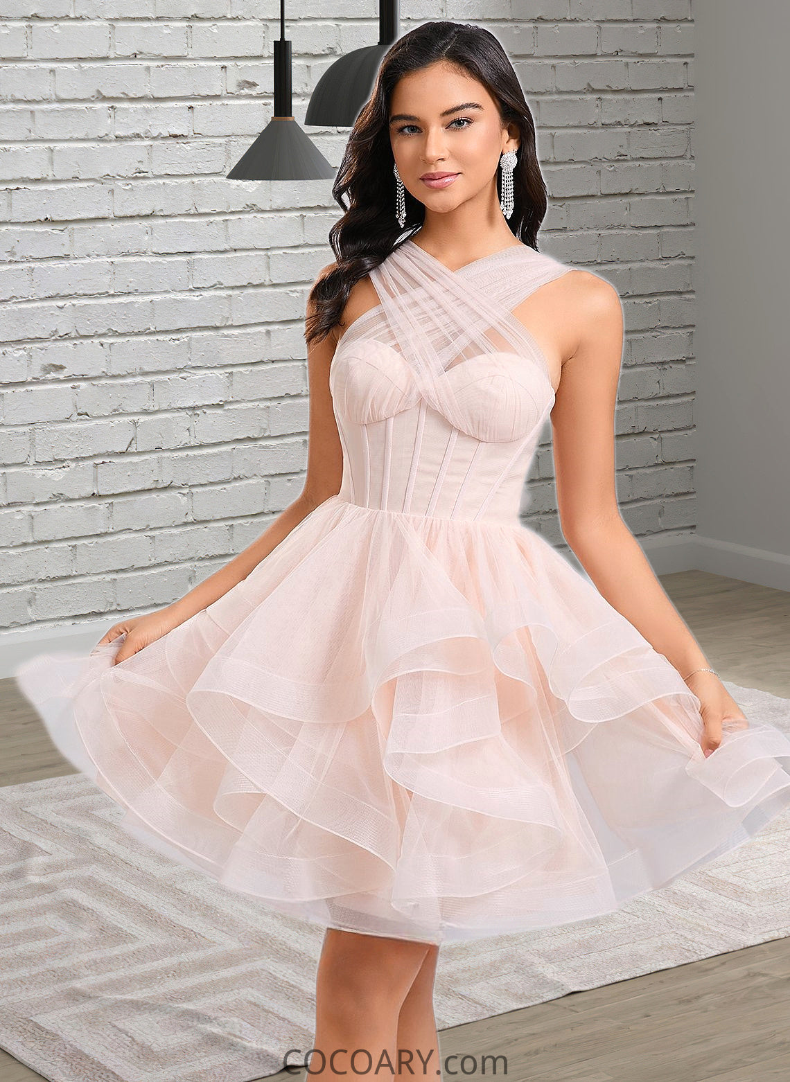 Mckenzie Ball-Gown/Princess Sweetheart Short Tulle Homecoming Dress DA8P0025667