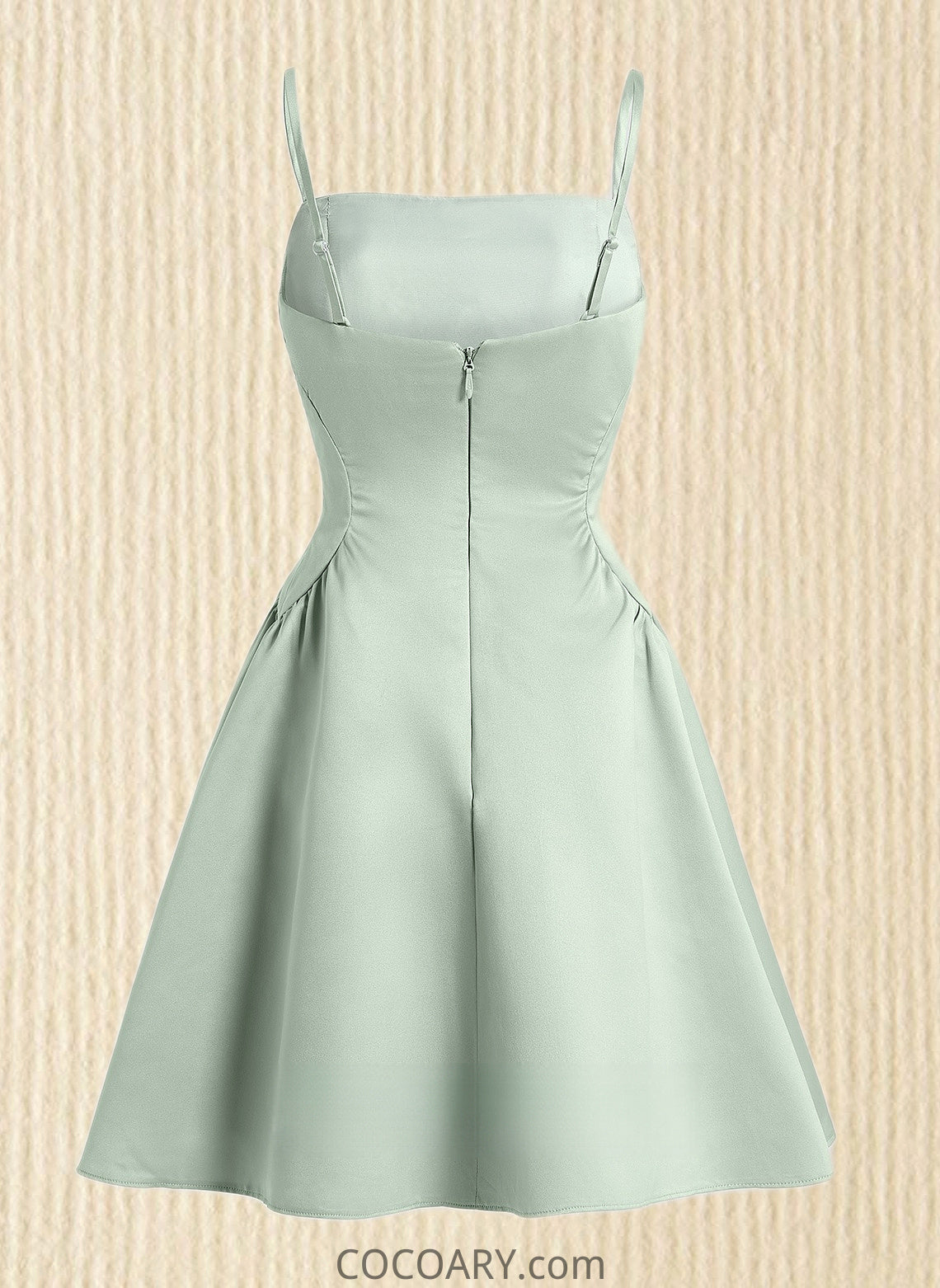 Jenna A-line Straight Short Satin Homecoming Dress DA8P0025643