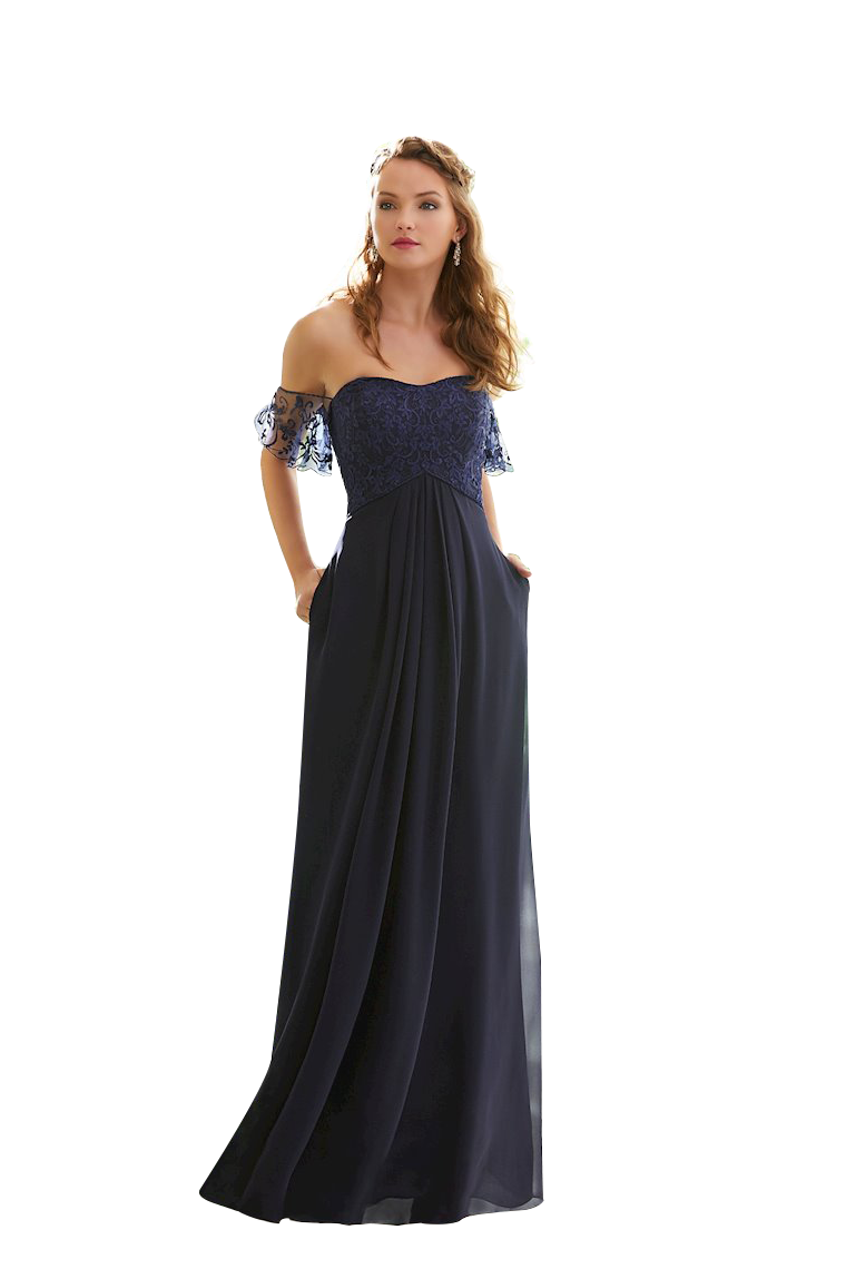 Laurel Off The Shoulder A-Line/Princess Natural Waist Floor Length Sleeveless Chiffon Bridesmaid Dresses