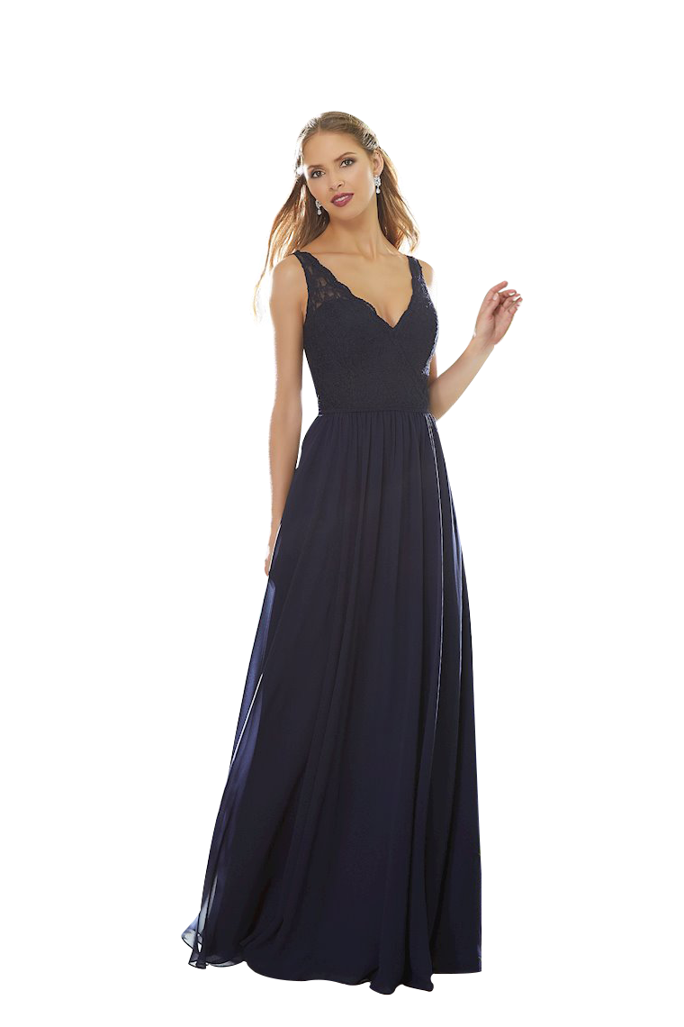 Nydia Natural Waist A-Line/Princess Sleeveless Chiffon Floor Length V-Neck Bridesmaid Dresses