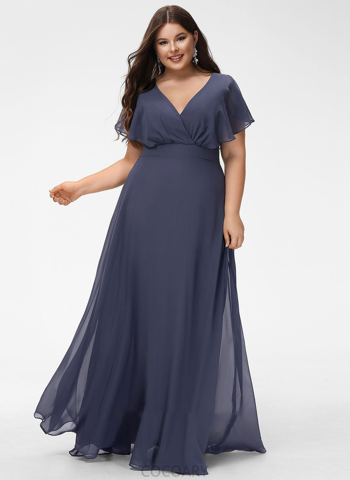 Floor-Length Neckline A-Line Silhouette V-neck Length Straps Fabric Viola Floor Length Sleeveless A-Line/Princess Bridesmaid Dresses