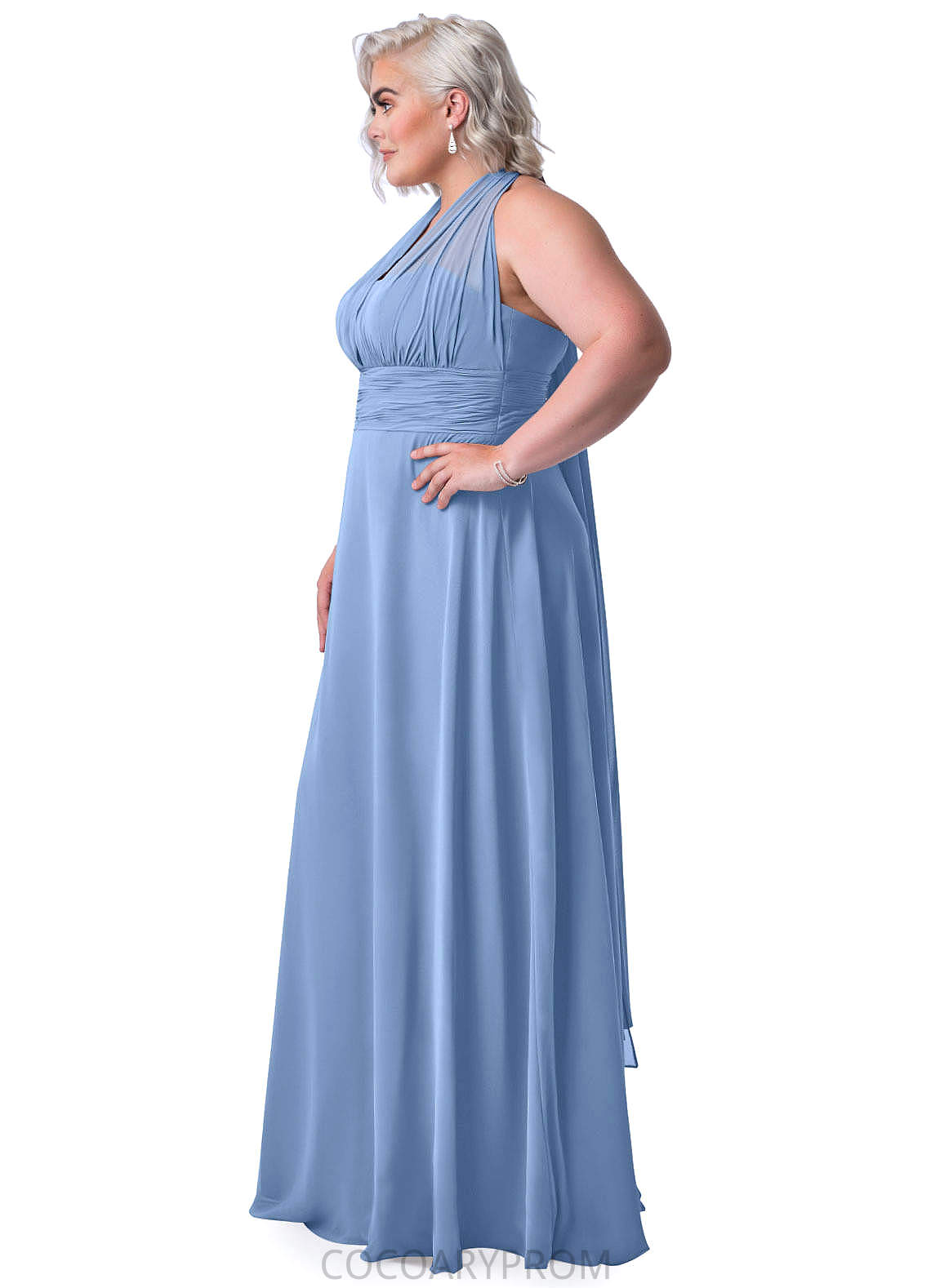 Muriel Natural Waist V-Neck Floor Length Sleeveless A-Line/Princess Bridesmaid Dresses