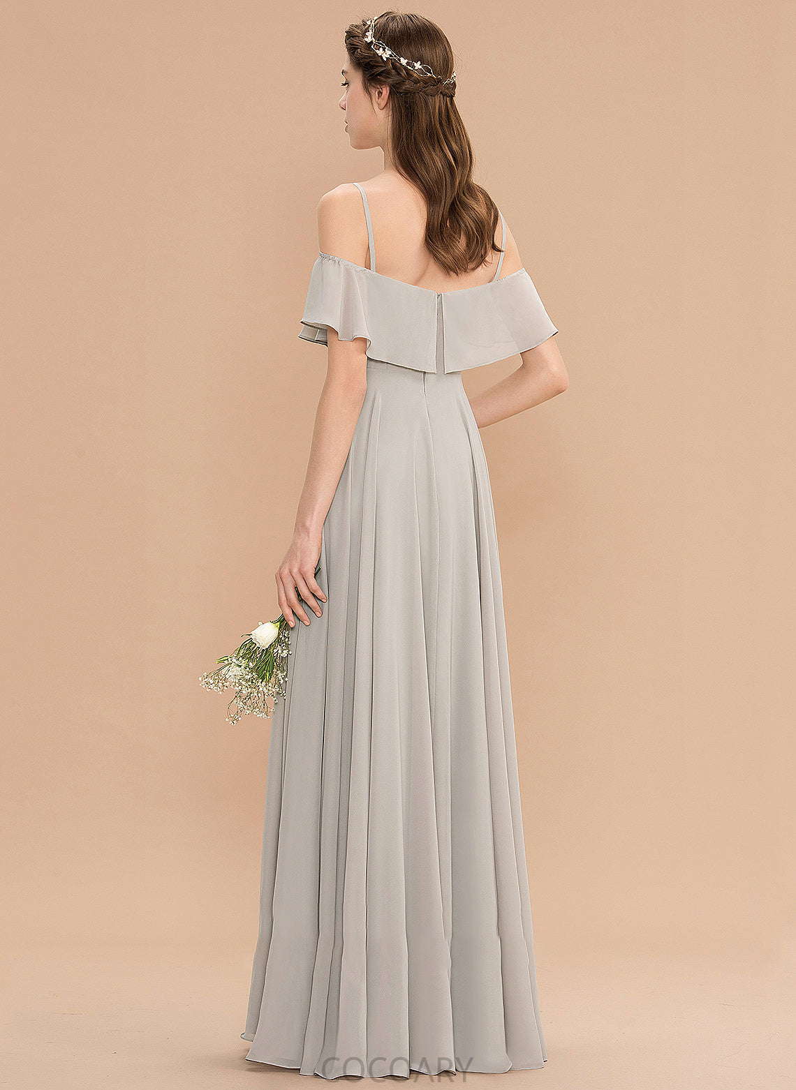 Silhouette Fabric Straps Floor-Length Off-the-Shoulder Neckline A-Line Length Rita Floor Length Off The Shoulder A-Line/Princess Bridesmaid Dresses