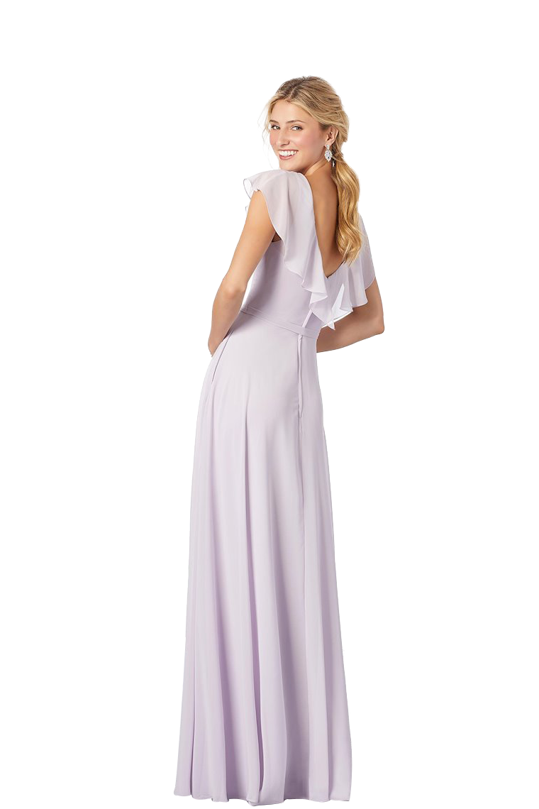 Kelly Short Sleeves V-Neck A-Line/Princess Chiffon Natural Waist Floor Length Bridesmaid Dresses