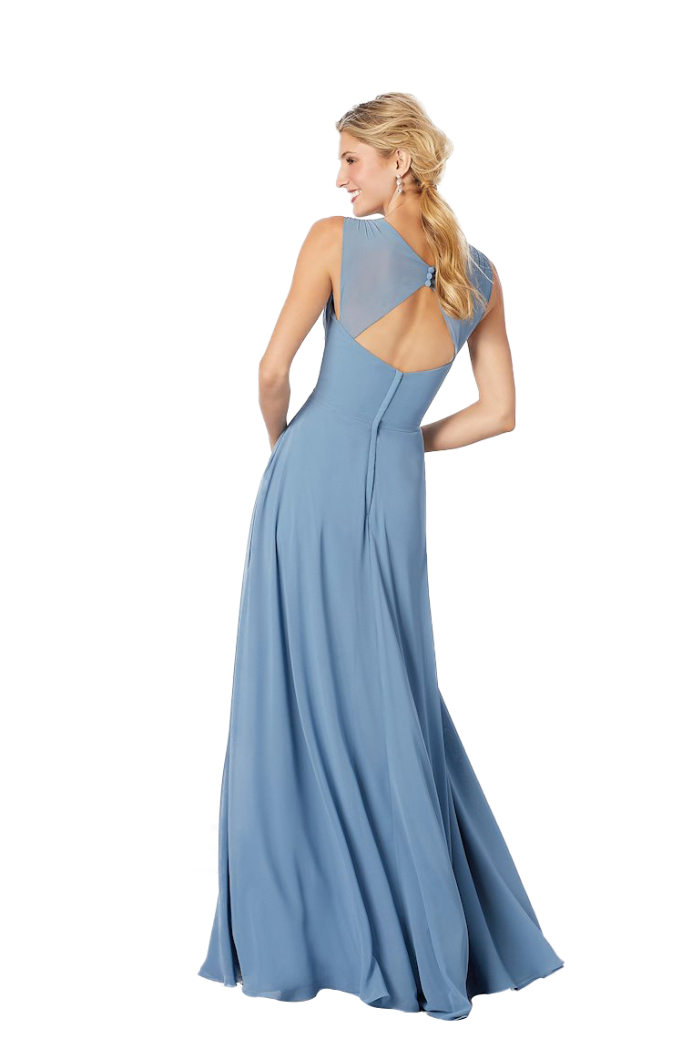 Salome V-Neck Chiffon Sleeveless Floor Length Natural Waist A-Line/Princess Bridesmaid Dresses