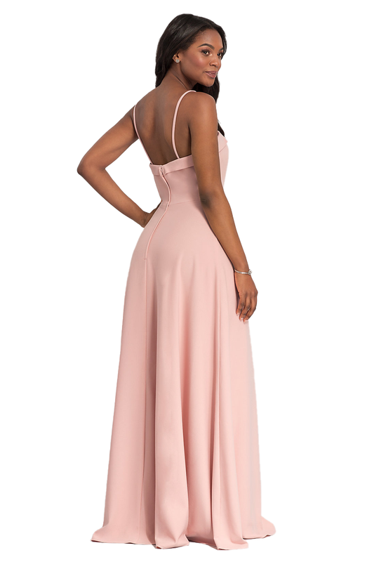 Vanessa Floor Length Natural Waist Chiffon Spaghetti Straps A-Line/Princess Sleeveless Bridesmaid Dresses