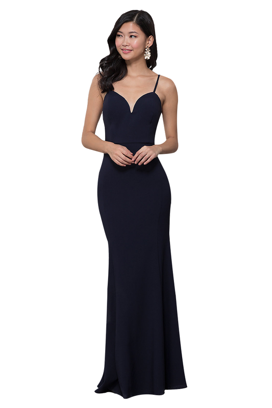 Laurel Satin Sleeveless Natural Waist Trumpet/Mermaid Spaghetti Straps Floor Length Sweetheart Bridesmaid Dresses