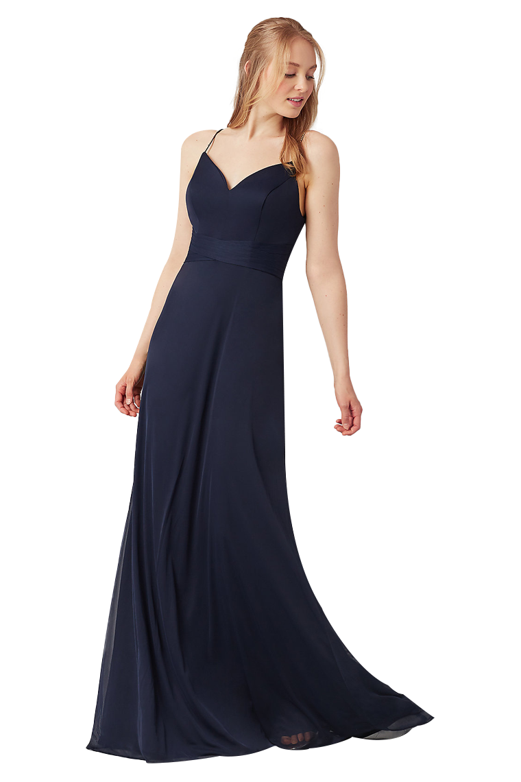 Jessica Floor Length Chiffon Sleeveless Spaghetti Straps Natural Waist A-Line/Princess Bridesmaid Dresses