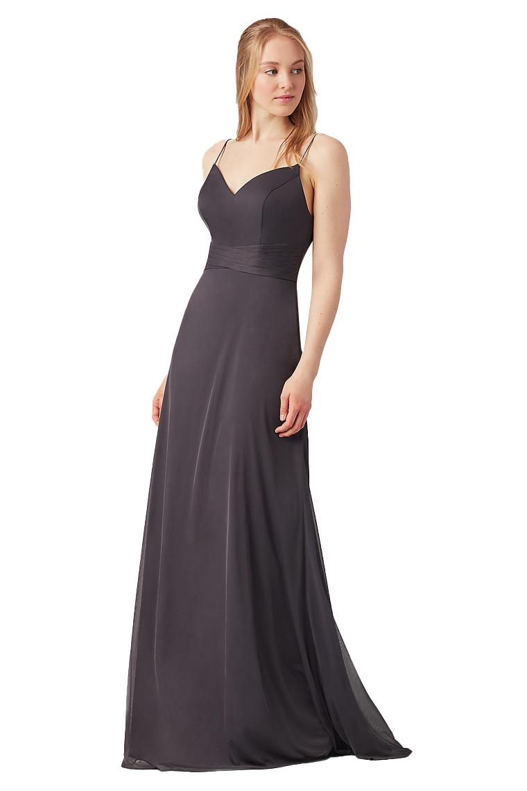 Jessica Floor Length Chiffon Sleeveless Spaghetti Straps Natural Waist A-Line/Princess Bridesmaid Dresses