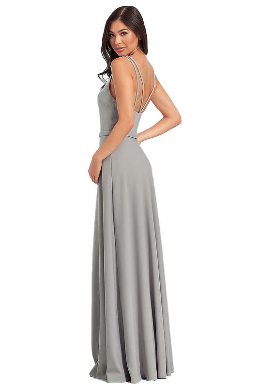 Sandy Stretch Satin Floor Length Sleeveless Spaghetti Straps Natural Waist A-Line/Princess Bridesmaid Dresses