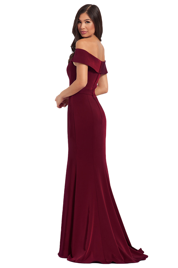 Michaelia Off The Shoulder Sleeveless Natural Waist Trumpet/Mermaid Satin Sweep-Brush Train Bridesmaid Dresses